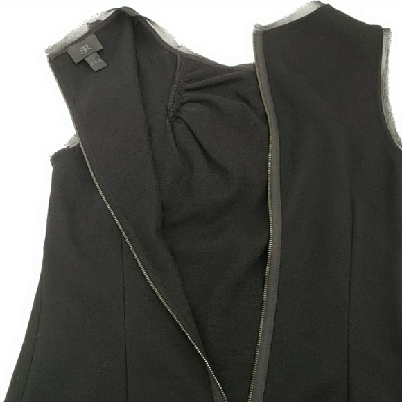 BR Banana Republic Black Large 3D Flower 100% Wool Dress - Picture 6 of 9